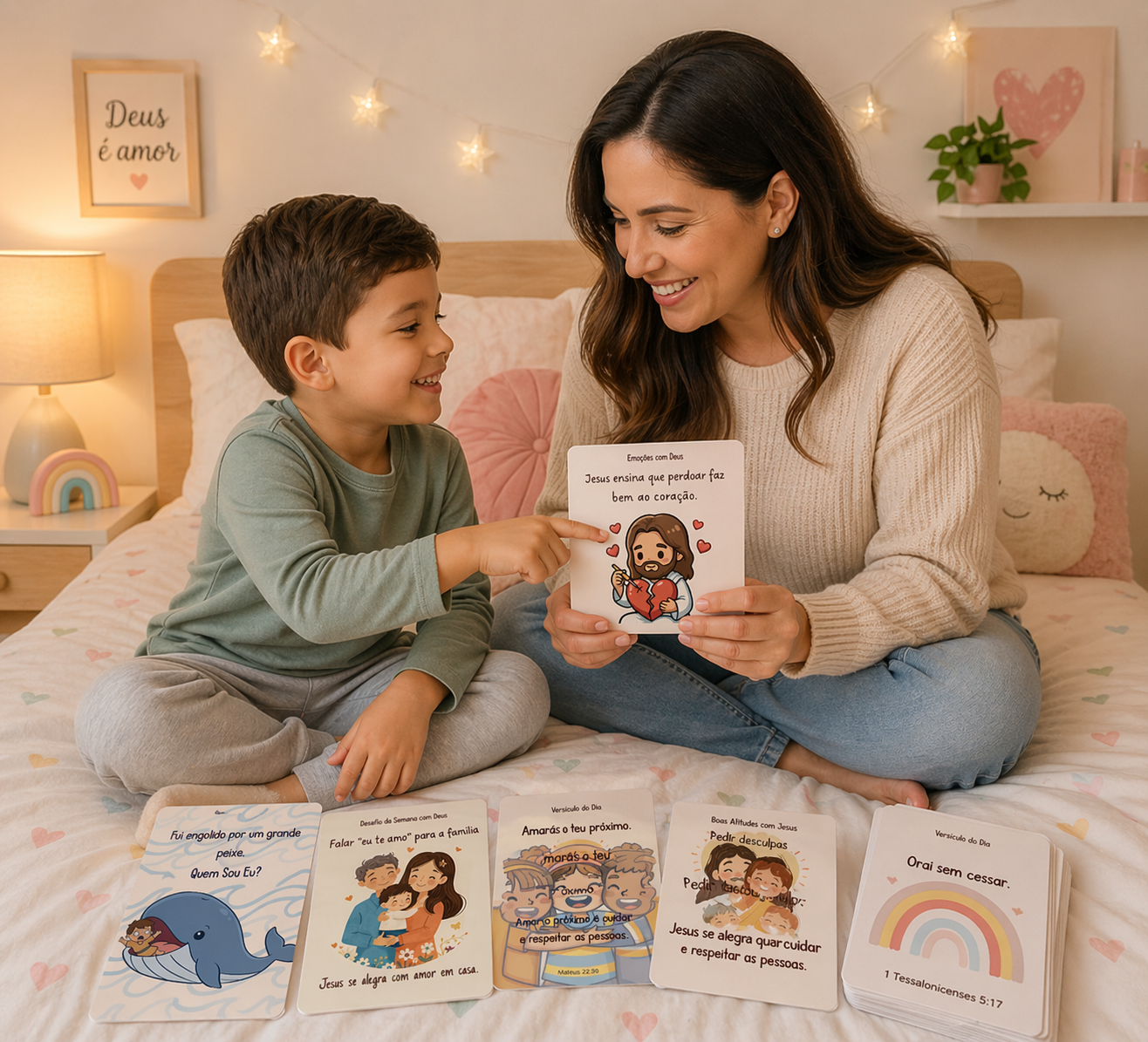 Cards cristãos infantis Coraçãozinho de Fé